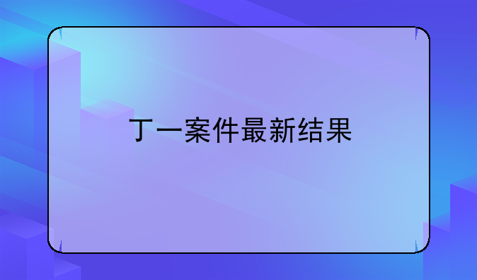 丁一案件最新结果