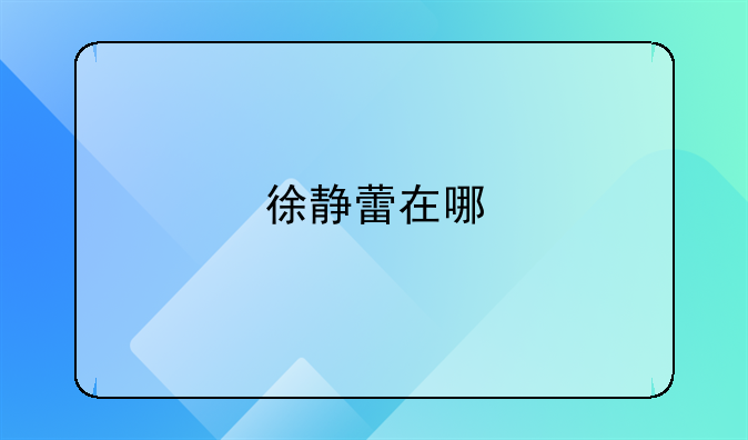 徐静蕾在哪