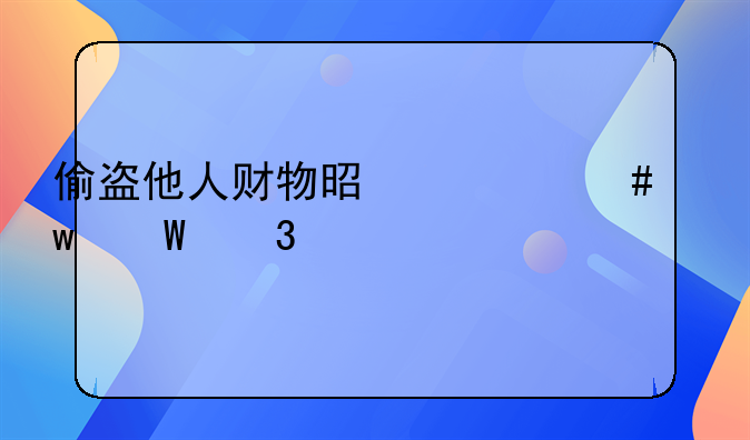 偷盗他人财物是什么违法行为