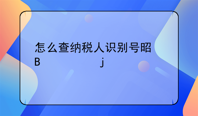 怎么查纳税人识别号是否假的