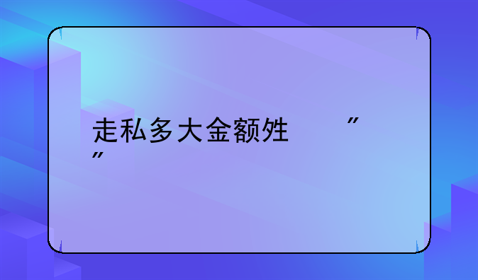 走私多大金额够判刑