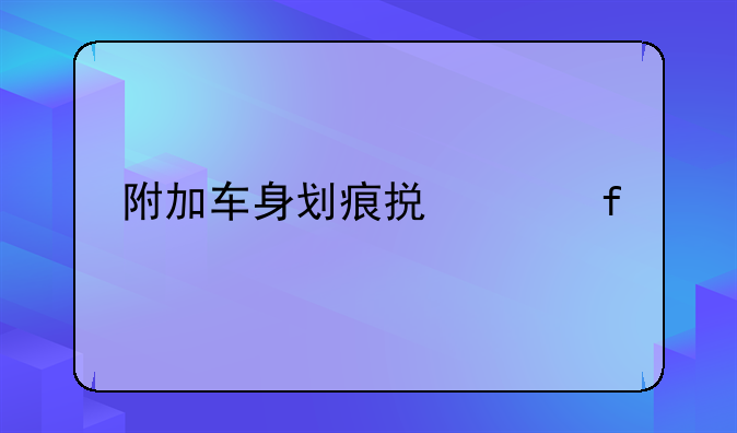 附加车身划痕损失险