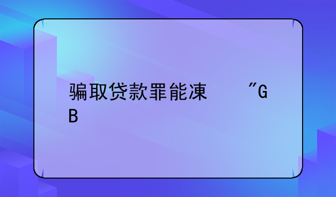 骗取贷款罪能减刑吗
