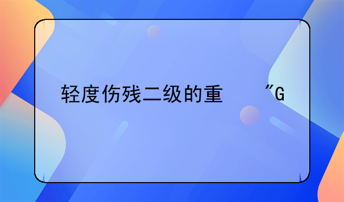 轻度伤残二级的量刑标准