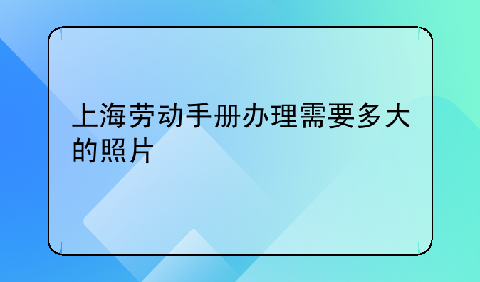 上海劳动手册办理需要多大的照片