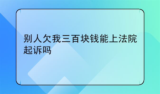 别人欠我三百块钱能上法院起诉吗