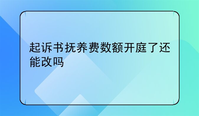 起诉书抚养费数额开庭了还能改吗