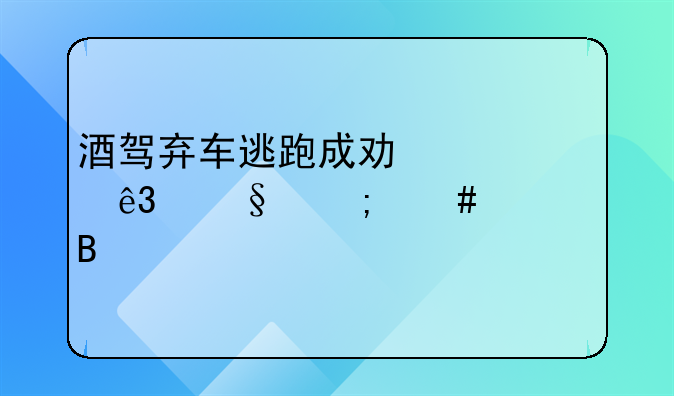 酒驾弃车逃跑成功第二天怎么处理