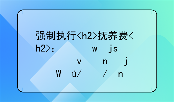 强制执行<h2>抚养费<h2>：保障儿童权益的法律之盾