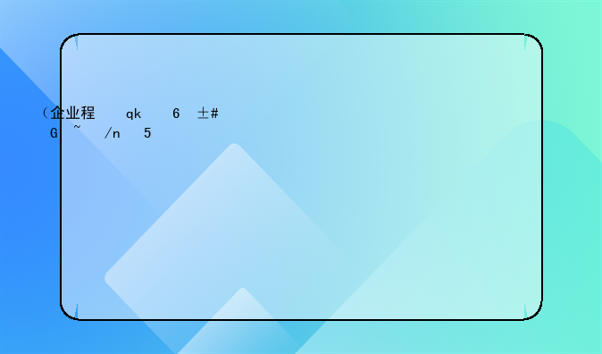 （企业程序）企业程序化决策例子